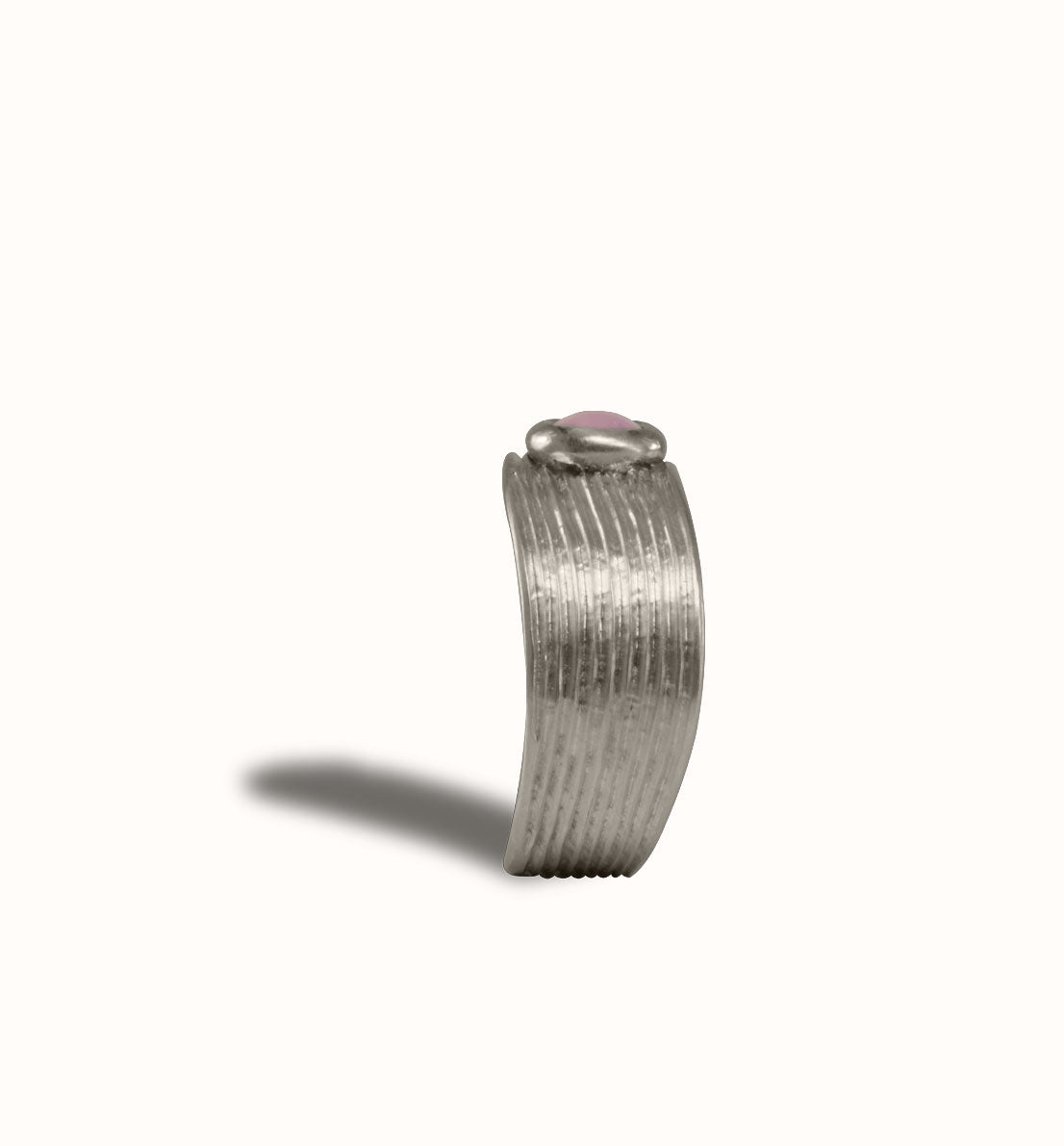 Bijoux Fantaisie Vintage - Bague Argentée Résine Rose Taille Ajustable Bijoux Fantaisie Vintage - Bague Argentée Résine Rose Taille Ajustable